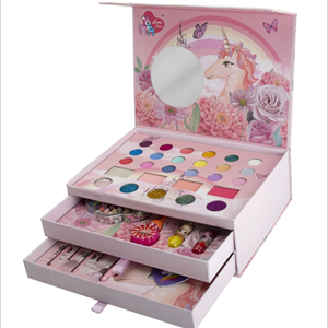 ست لوازم آرایشی سه طبقه طرح یونیکورن unicorn makeup box_اسباب بازی
